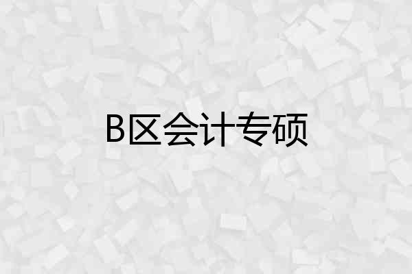 B区会计专硕