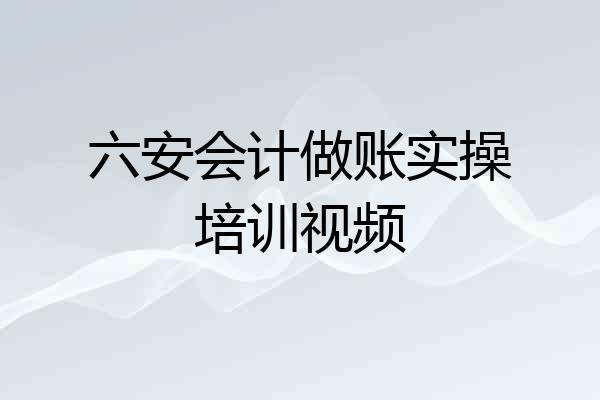 六安会计做账实操培训视频