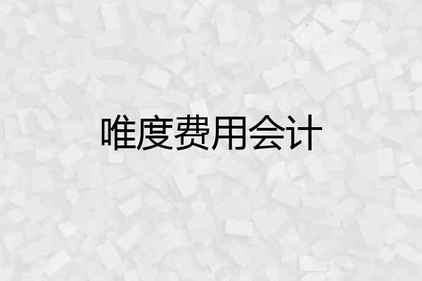 唯度费用会计