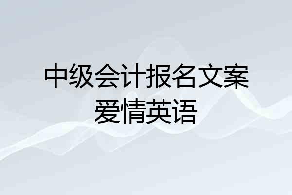 中级会计报名文案爱情英语