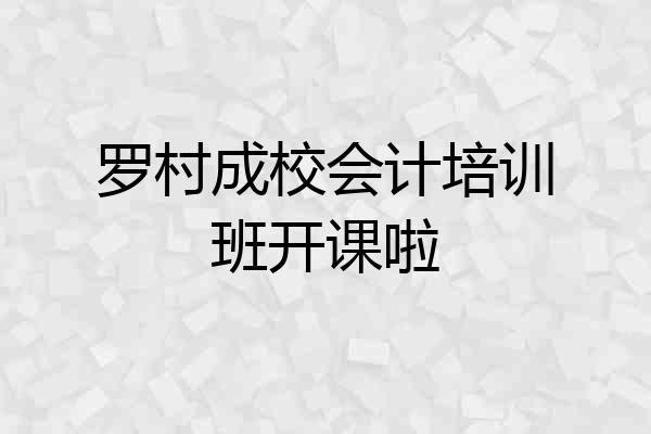 罗村成校会计培训班开课啦