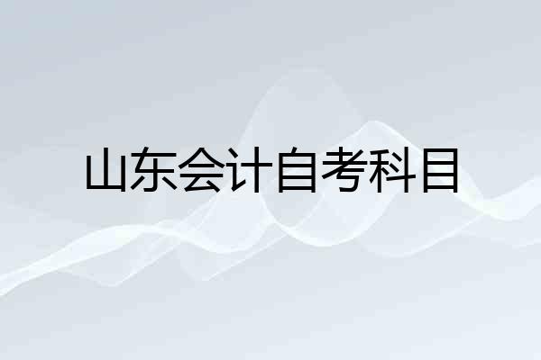 山东会计自考科目