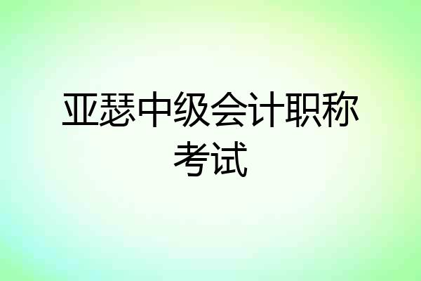 亚瑟中级会计职称考试