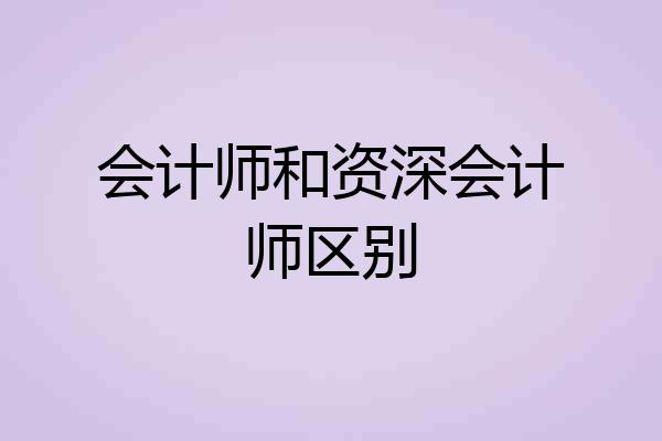 会计师和资深会计师区别