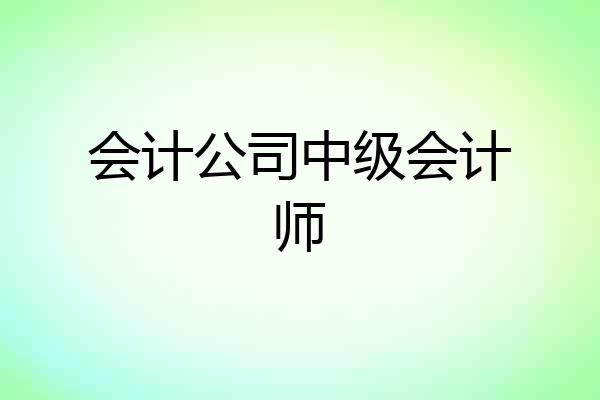 会计公司中级会计师