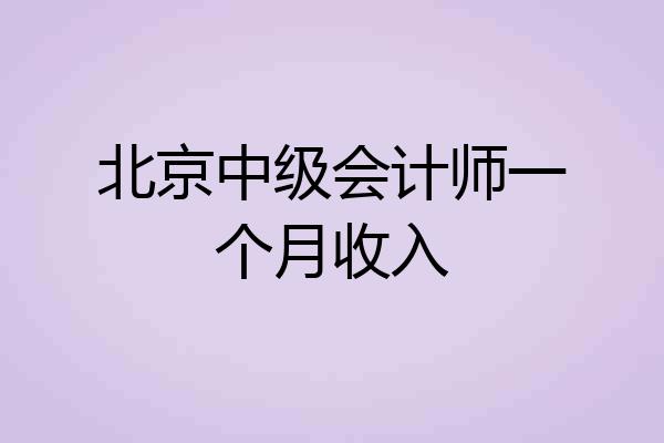 北京中级会计师一个月收入