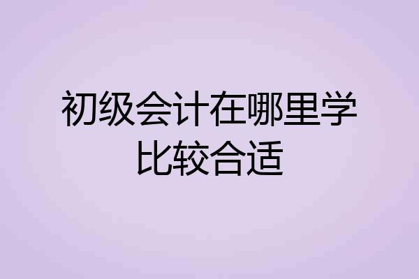 初级会计在哪里学比较合适