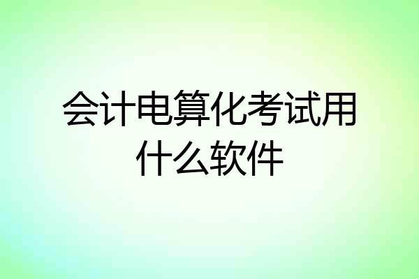 会计电算化考试用什么软件