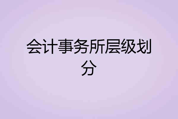 会计事务所层级划分