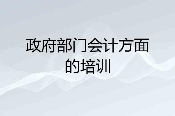 政府部门会计方面的培训