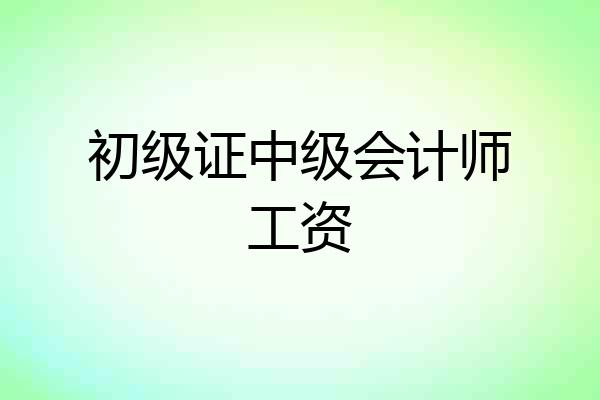 初级证中级会计师工资