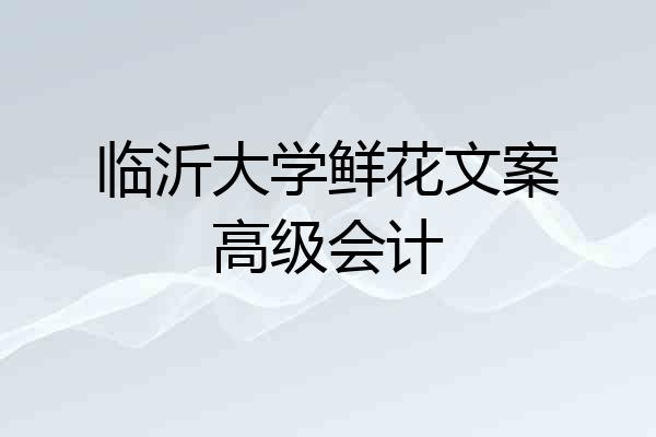 临沂大学鲜花文案高级会计