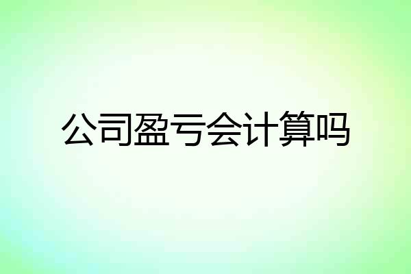 公司盈亏会计算吗