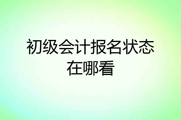 初级会计报名状态在哪看