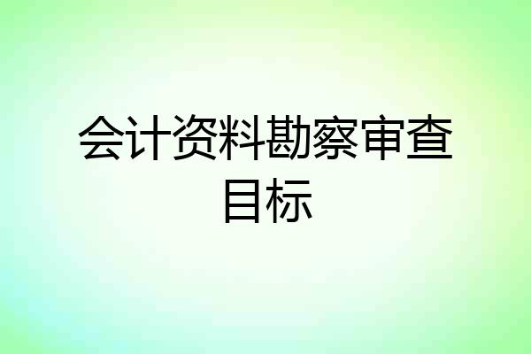 会计资料勘察审查目标