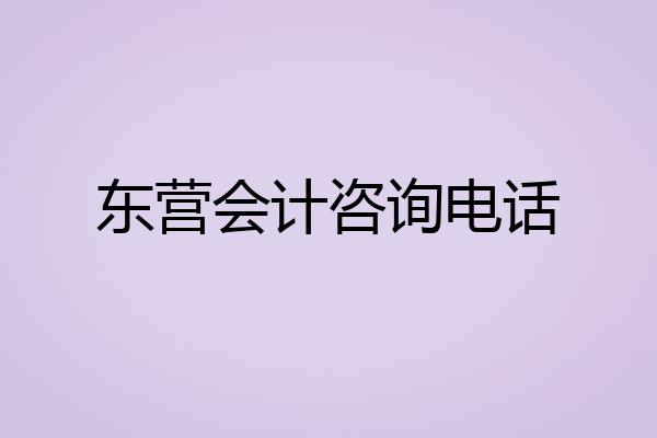 东营会计咨询电话