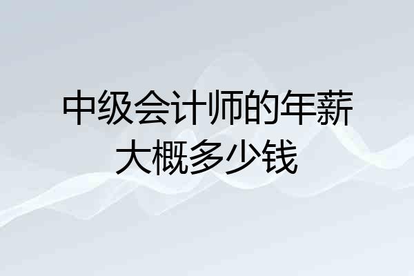 中级会计师的年薪大概多少钱