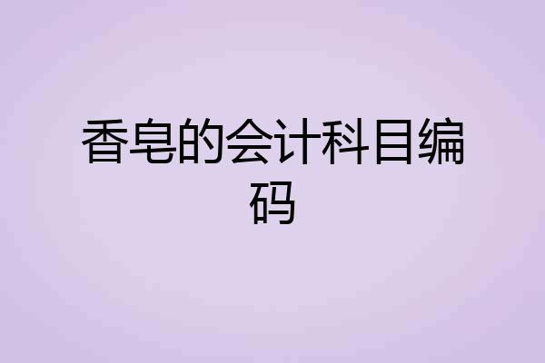 香皂的会计科目编码