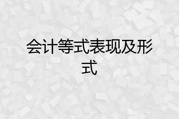 会计等式表现及形式