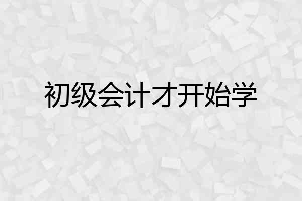 初级会计才开始学