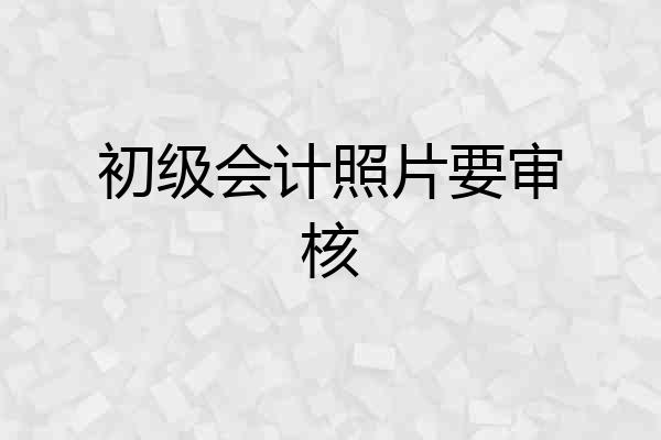 初级会计照片要审核