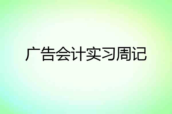 广告会计实习周记
