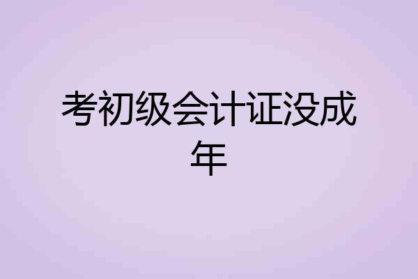 考初级会计证没成年