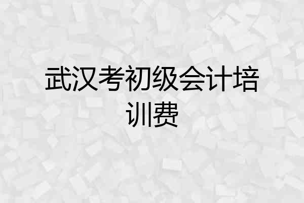 武汉考初级会计培训费