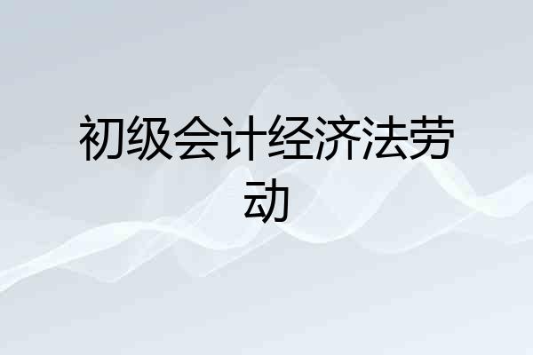 初级会计经济法劳动