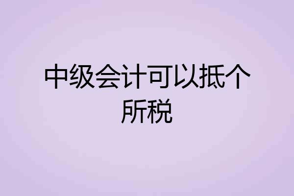 中级会计可以抵个所税