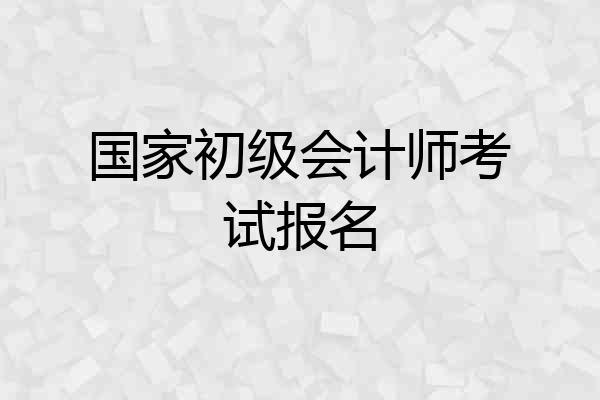 国家初级会计师考试报名
