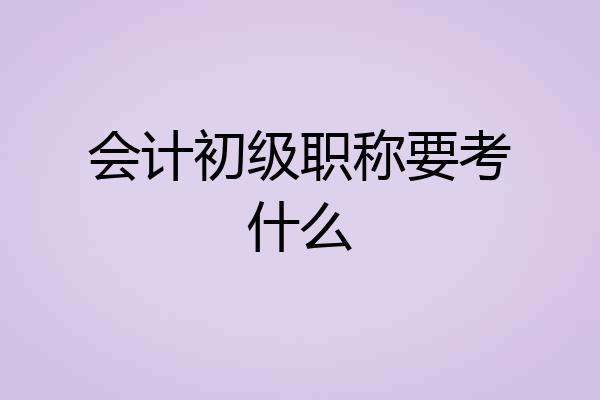 会计初级职称要考什么