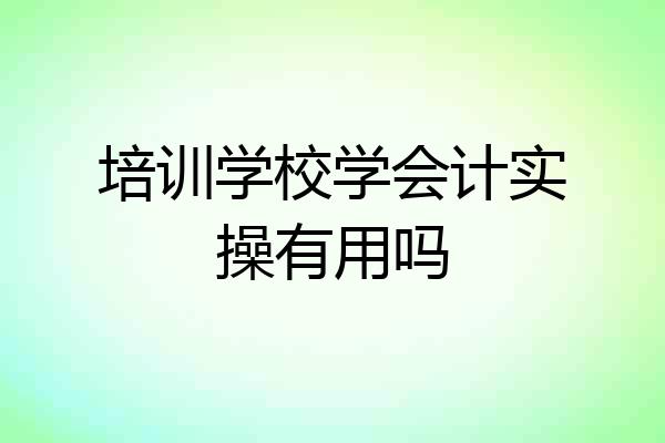 培训学校学会计实操有用吗