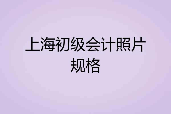 上海初级会计照片规格