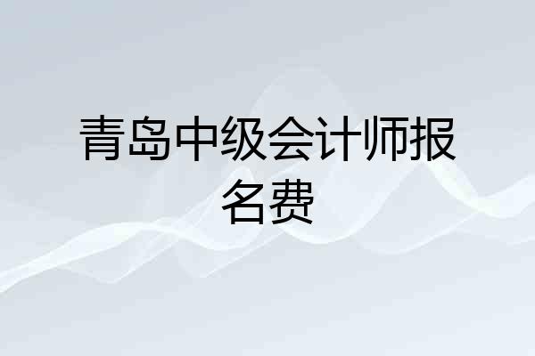 青岛中级会计师报名费