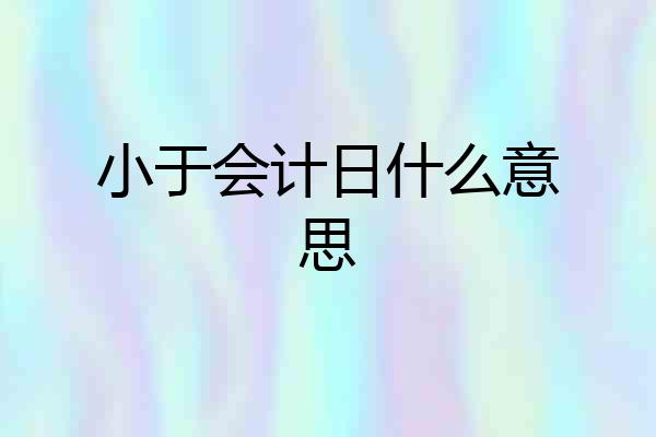 小于会计日什么意思