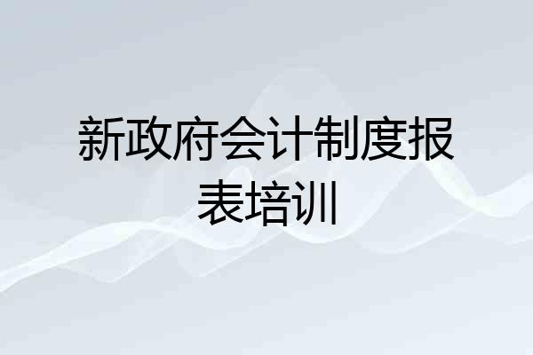 新政府会计制度报表培训