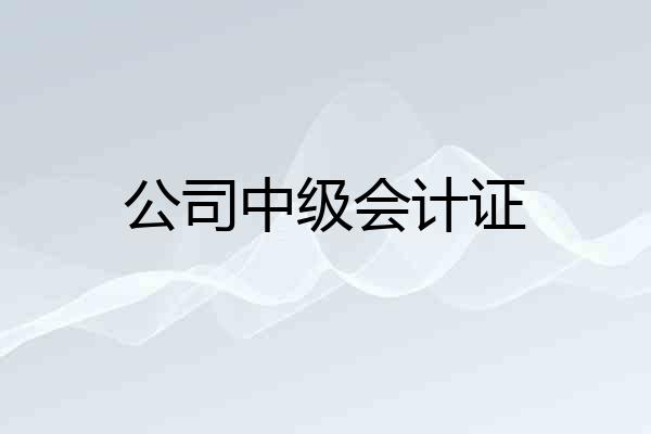 公司中级会计证