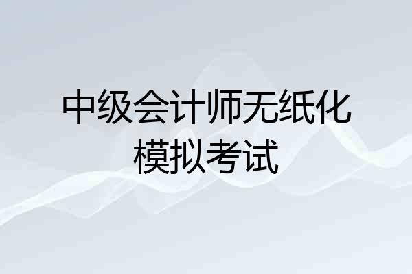 中级会计师无纸化模拟考试