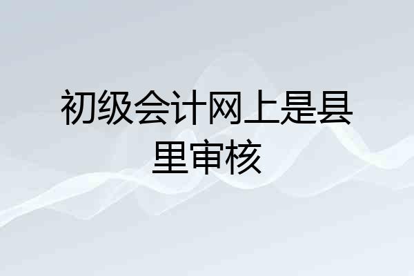 初级会计网上是县里审核