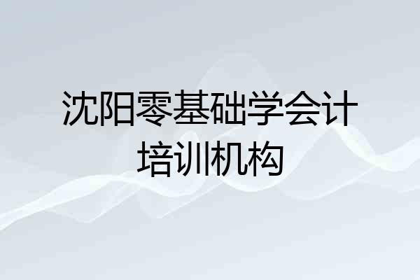 沈阳零基础学会计培训机构