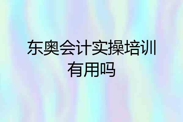东奥会计实操培训有用吗