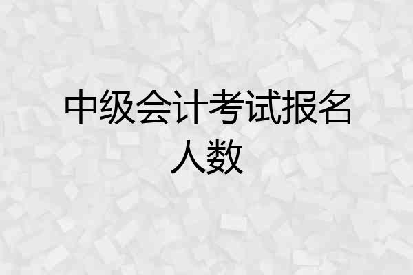 中级会计考试报名人数