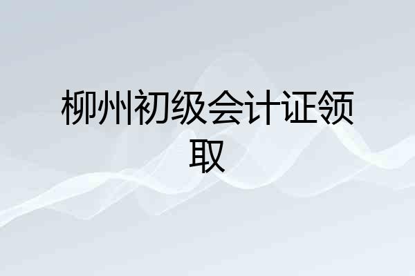 柳州初级会计证领取