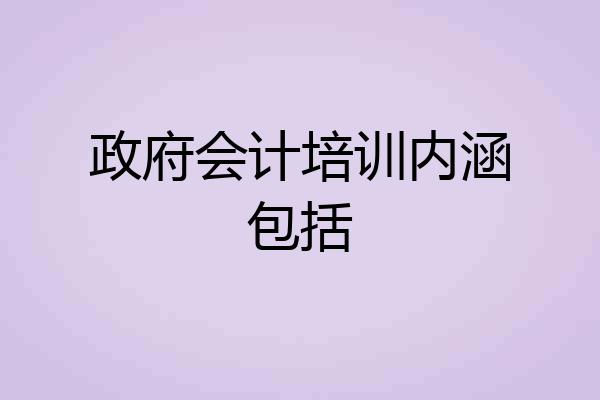 政府会计培训内涵包括