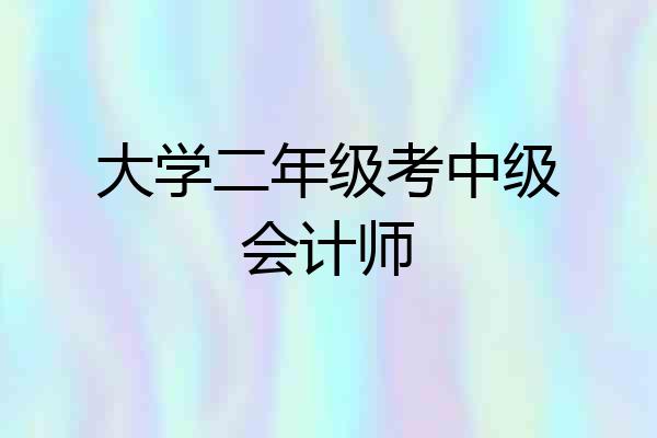 大学二年级考中级会计师