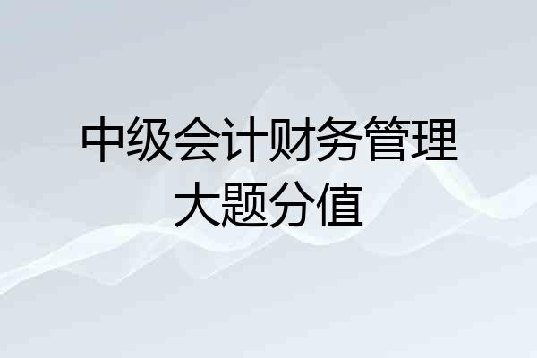 中级会计财务管理大题分值
