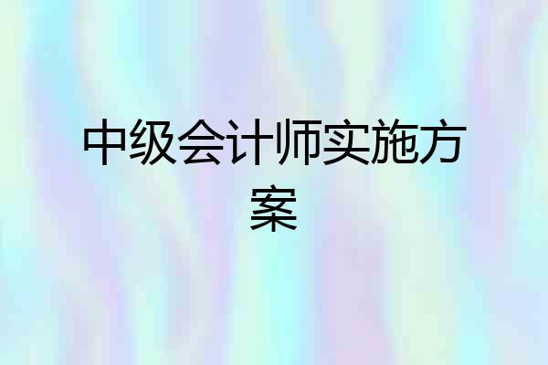 中级会计师实施方案