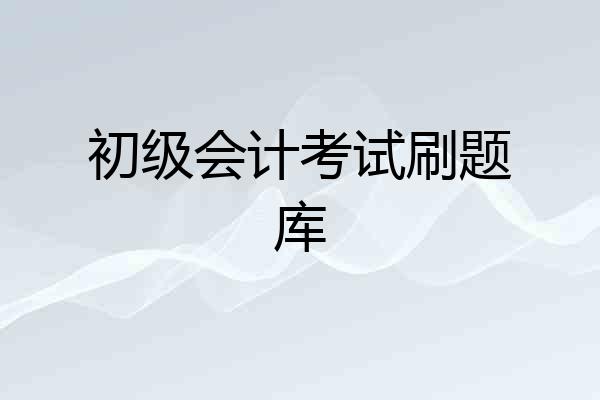 初级会计考试刷题库
