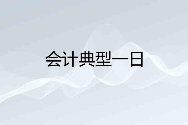 会计典型一日
